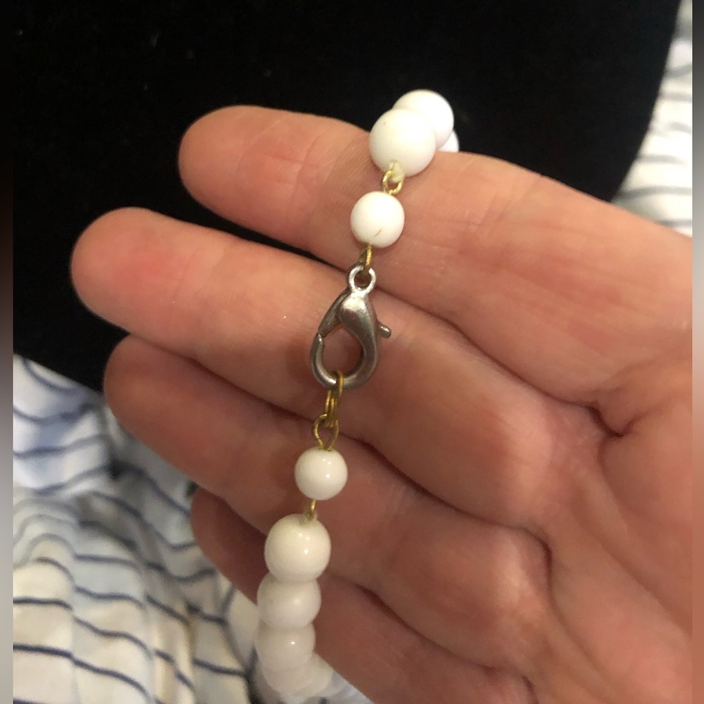 Rare Milk Glass Beads Classic Vintage jewellery knotted Necklace strand - Picture 14 of 14